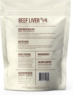 Show full view: 360 Pet Nutrition 100% Beef Liver Grain-Free Raw Freeze-Dried Dog Treats, 4-oz bag slide 3 of 7
