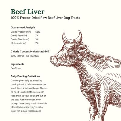 Show full view: 360 Pet Nutrition 100% Beef Liver Grain-Free Raw Freeze-Dried Dog Treats, 4-oz bag slide 6 of 7