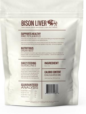 Show full view: 360 Pet Nutrition Bison Liver Grain-Free Freeze-Dried Dog Treats, 4-oz bag slide 3 of 8