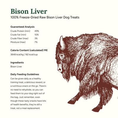 Show full view: 360 Pet Nutrition Bison Liver Grain-Free Freeze-Dried Dog Treats, 4-oz bag slide 6 of 8