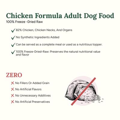 Show full view: 360 Pet Nutrition Chicken Grain-Free Adult Raw Freeze-Dried Dog Food, 16-oz bag slide 3 of 9