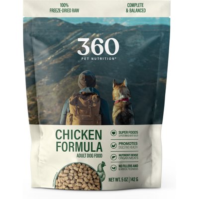 360 Pet Nutrition 360 Pet Nutrition Chicken Grain-Free Adult Raw Freeze-Dried Dog Food, 5-oz bag
