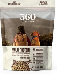 360 Pet Nutrition Multi-Protein Grain-Free Adult Raw Freeze-Dried Dog Food, 5-oz bag