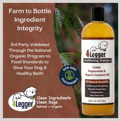 Show full view: 4-Legger Cedar Peppermint & Organic Coconut Oil Dog Conditioning Shampoo, 16-fl oz bottle slide 8 of 9