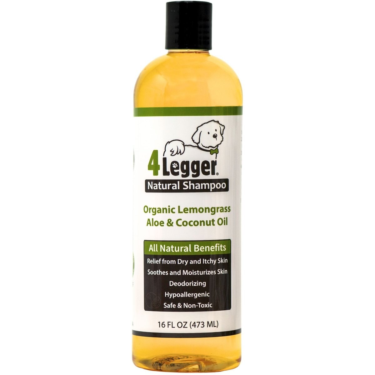 4-Legger Organic, Hypo-Allergenic, Lemongrass & Aloe Dog Shampoo, 16-fl oz bottle