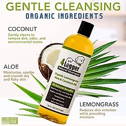 4-Legger Organic, Hypo-Allergenic, Lemongrass & Aloe Dog Shampoo, 16-fl oz bottle slide 2 of 9