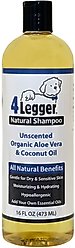 4-Legger Organic Hypo-Allergenic Unscented Aloe Dog Shampoo, 16-fl oz bottle