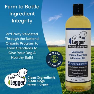 Show full view: 4-Legger Organic Hypo-Allergenic Unscented Aloe Dog Shampoo, 16-fl oz bottle slide 9 of 10