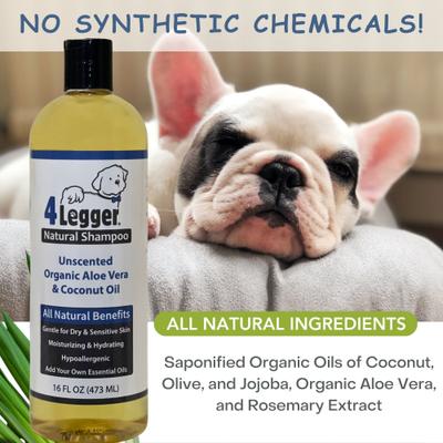 Show full view: 4-Legger Organic Hypo-Allergenic Unscented Aloe Dog Shampoo, 16-fl oz bottle slide 5 of 10