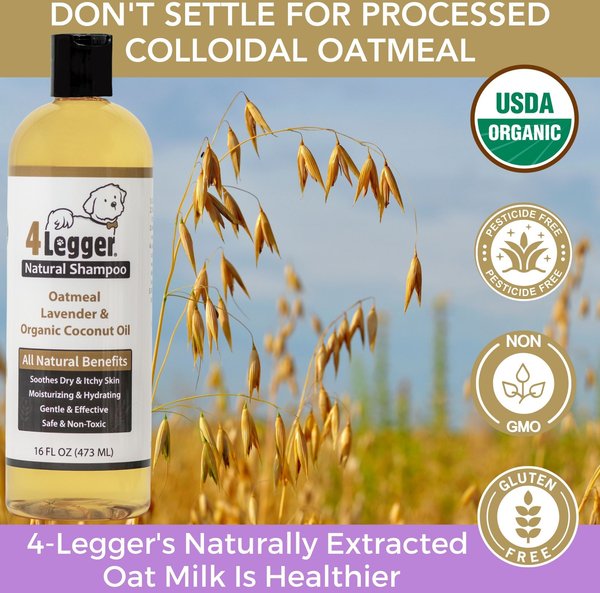 Show full view: 4-Legger Organic Oatmeal, Aloe & Lavender Dog Shampoo, 16-fl oz bottle slide 8 of 10