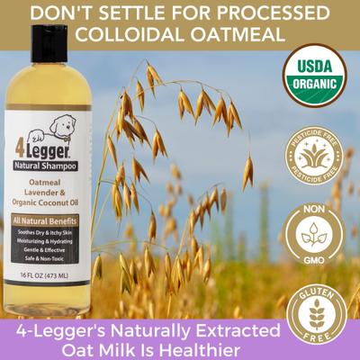 Show full view: 4-Legger Organic Oatmeal, Aloe & Lavender Dog Shampoo, 16-fl oz bottle slide 8 of 10