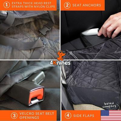 Show full view: 4Knines Rear Bench Seat Cover with Hammock, Tan, Regular slide 6 of 11
