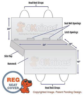Show full view: 4Knines Rear Bench Seat Cover with Hammock, Tan, Regular slide 8 of 11