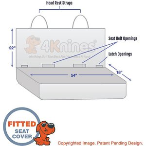 4Knines Rear Fitted Seat Cover, Gray