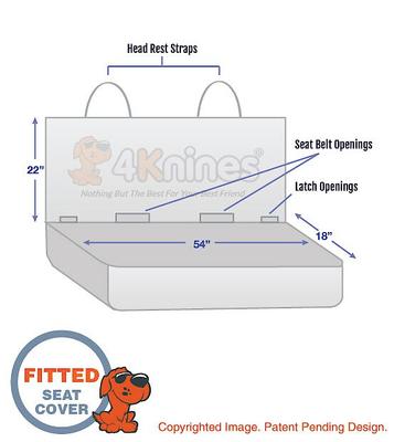 Show full view: 4Knines Rear Fitted Seat Cover, Gray slide 3 of 8