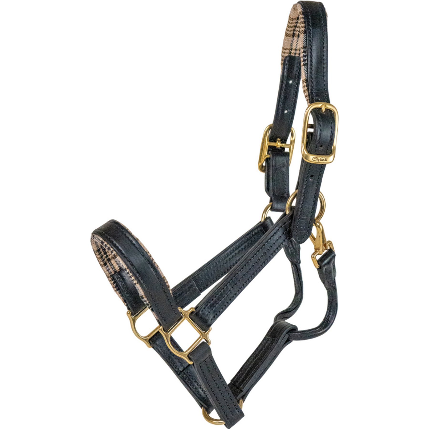 5/A Baker Dressage Leather Horse Halter, Black, Large