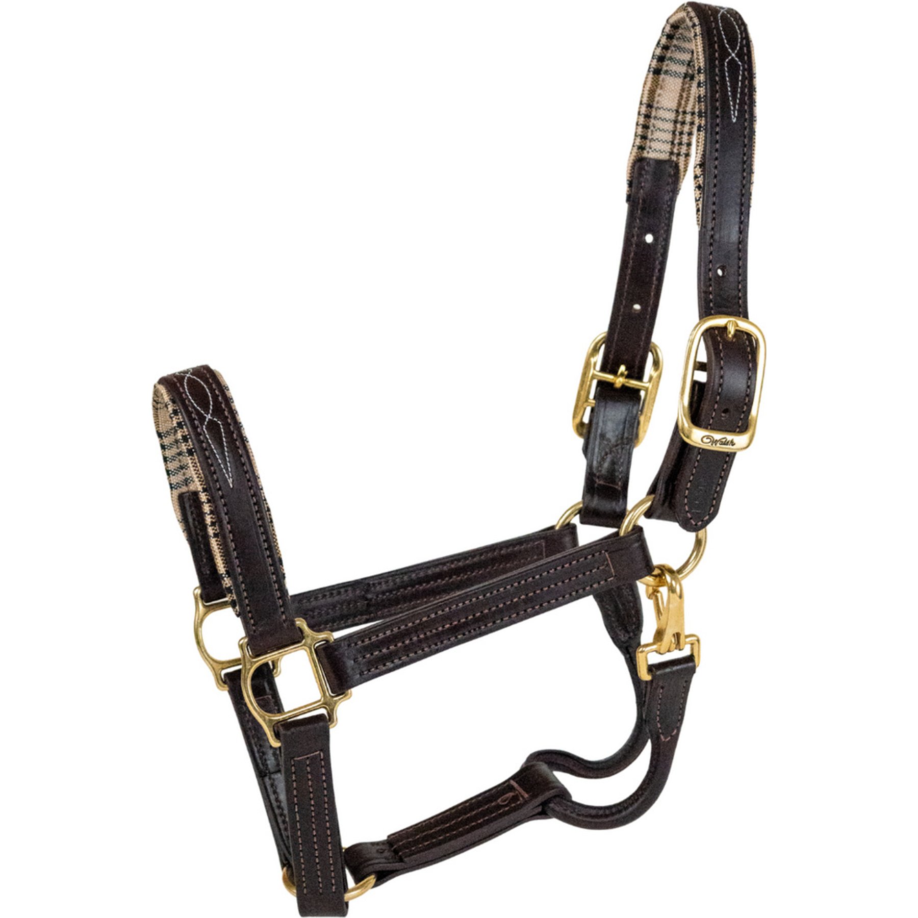 5/A Baker Signature Leather Horse Halter Stable, White, Large