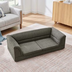 8VR Oversized Linen Fabric Comfort Lounging Couch Chair Novelty Furniture Style Sofa Dog Bed, Large, Dark Gray slide 2 of 9