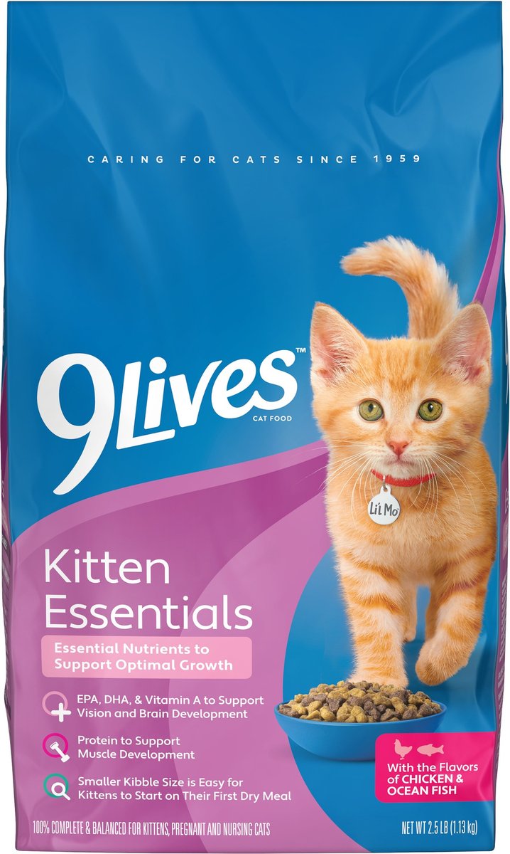 9 Lives Chicken & Ocean Fish Kitten Dry Cat Food, 2.5-lb bag
