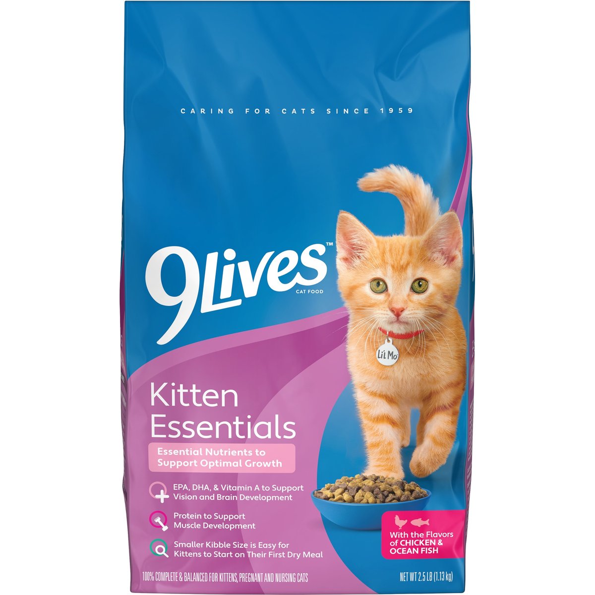 9 Lives Chicken & Ocean Fish Kitten Dry Cat Food, 2.5-lb bag