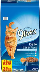 9 Lives Daily Essentials with Chicken, Beef & Salmon Flavor Dry Cat Food, 28-lb bag