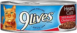 9 Lives Hearty Cuts with Real Beef & Chicken in Gravy Canned Cat Food, 5.5-oz, case of 24