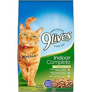 9 Lives Indoor Essentials Adult Chicken & Salmon Dry Cat Food, 3.15-lb bag