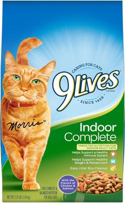 Show full view: 9 Lives Indoor Essentials Adult Chicken & Salmon Dry Cat Food, 3.15-lb bag slide 1 of 6