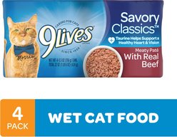 9 Lives Meaty Pate with Real Beef Wet Cat Food, 5.5-oz can, case of 4 slide 2 of 5