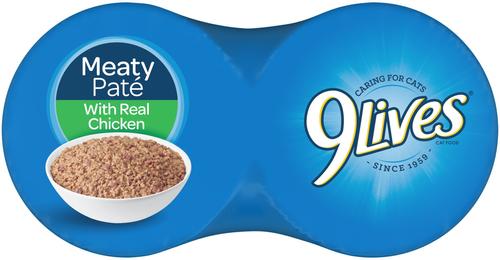 Show full view: 9 Lives Meaty Pate with Real Chicken Wet Cat Food, 5.5-oz can, case of 4 slide 4 of 9