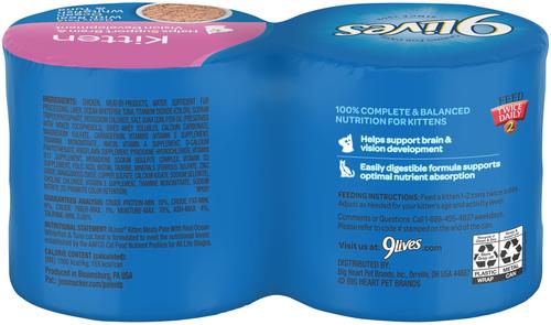 Show full view: 9 Lives Meaty Pate with Real Ocean Whitefish & Tuna Pate Wet Kitten Food, 5.5-oz can, case of 4 slide 4 of 8