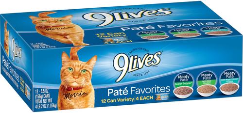 9 Lives Pate Favorites Variety Pack Canned Cat Food
