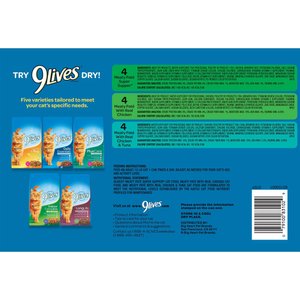 9 Lives Pate Favorites Variety Pack Canned Cat Food, 5.5-oz, case of 12