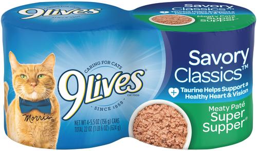 9 LIVES Super Supper Wet Cat Food, 5.5-oz can, case of 24 - Chewy.com