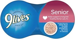 9 Lives Tender Morsels with Real Ocean Whitefish & Tuna Bits in Broth Senior Wet Cat Food, 5.5-oz can, case of 4 slide 2 of 6