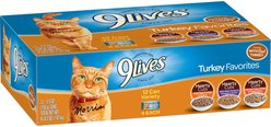 9 Lives Turkey Favorites Variety Pack Wet Cat Food, 5.5-oz can, case of 12 slide 2 of 5