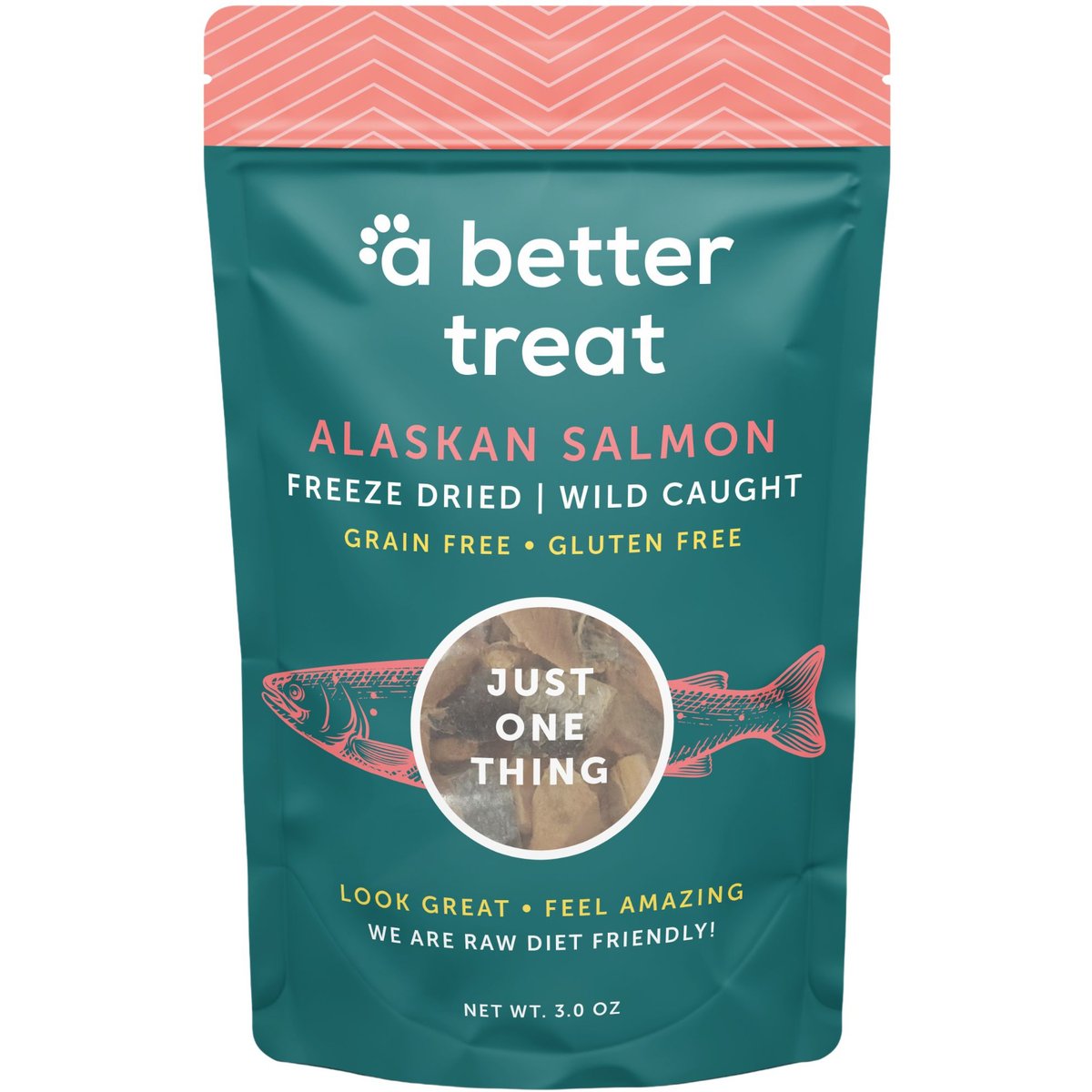 A Better Treat Freeze-Dried Wild Caught Salmon Dog & Cat Treat, 3-oz bag