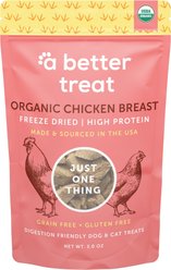 A Better Treat Organic Freeze-Dried Chicken Breast Dog & Cat Treats, 2-oz bag