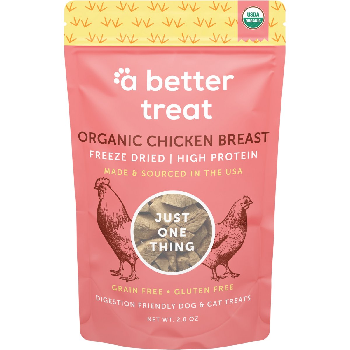 A Better Treat Organic Freeze-Dried Chicken Breast Dog & Cat Treats, 2-oz bag