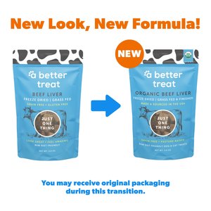 A Better Treat Organic Freeze-Dried 100% Grass Fed & Finished Beef Liver Dog & Cat Treats, 3-oz bag