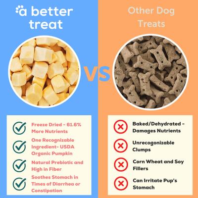 Show full view: A Better Treat Organic Freeze-Dried Pumpkin Organic Dog & Cat Treats, 1-oz bag slide 3 of 10