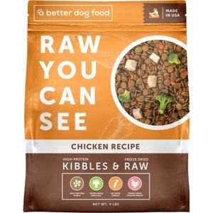 A Better Treat Raw You Can See Chicken Recipe High-Protein Kibble & Raw Freeze-Dried Dog Food