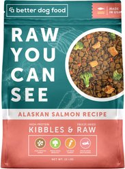A Better Treat Raw You Can See Salmon Recipe High-Protein Kibble & Raw Freeze-Dried Dog Food, 15-lb bag