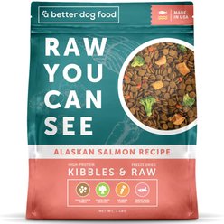 A Better Treat Raw You Can See Salmon Recipe High-Protein Kibble & Raw Freeze-Dried Dog Food, 3-lb bag slide 1 of 6