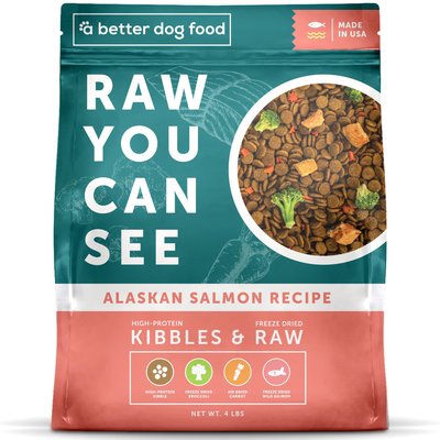 A Better Treat A Better Treat Raw You Can See Salmon Recipe High-Protein Kibble & Raw Freeze-Dried Dog Food, 4-lb bag