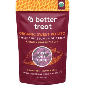A Better Treat Organic Freeze-Dried Sweet Potato Dog & Cat Treats, 2-oz bag