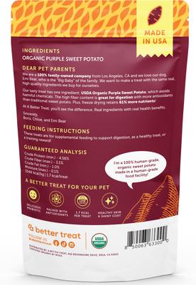 Show full view: A Better Treat Organic Freeze-Dried Sweet Potato Dog & Cat Treats, 2-oz bag slide 6 of 9