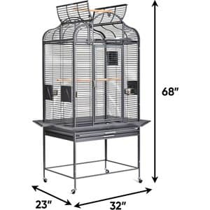 A&E Cage Company Majestic Series Bird Cage, Platinum, Medium: 32 x 23 x 68-in