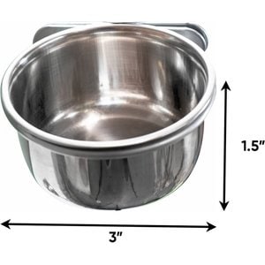A&E Cage Company Stainless Steel Bird Food Coop Cup, 5-oz