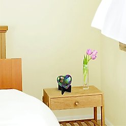 A Pet's Life Arielle Heart Paw Dog & Cat Urn, Raku, Small slide 2 of 5